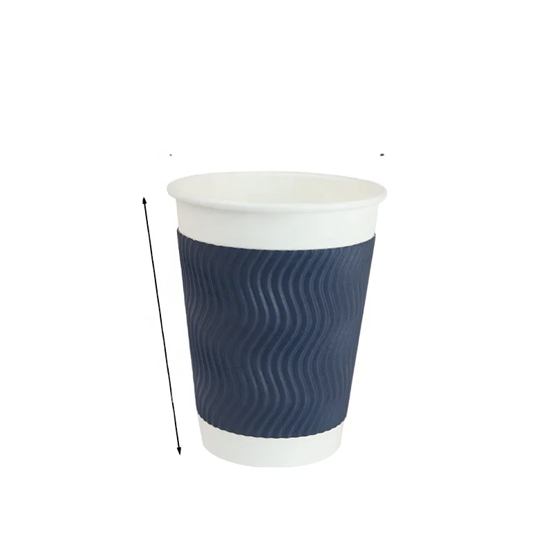 14oz Custom Print Logo Design Eco Friendly Cardboard Sleeve Holder Cold Coffee Hot Drink Paper Cup