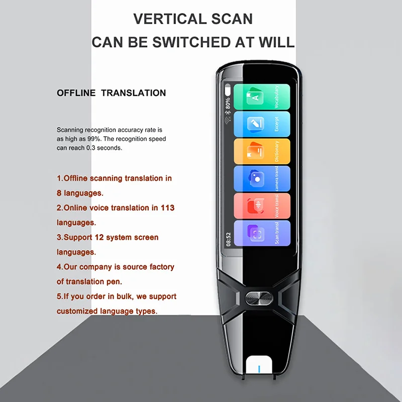 Factory Price Reading Pen with Language Scanning and Voice Translation Pen intelligent dictionary pen