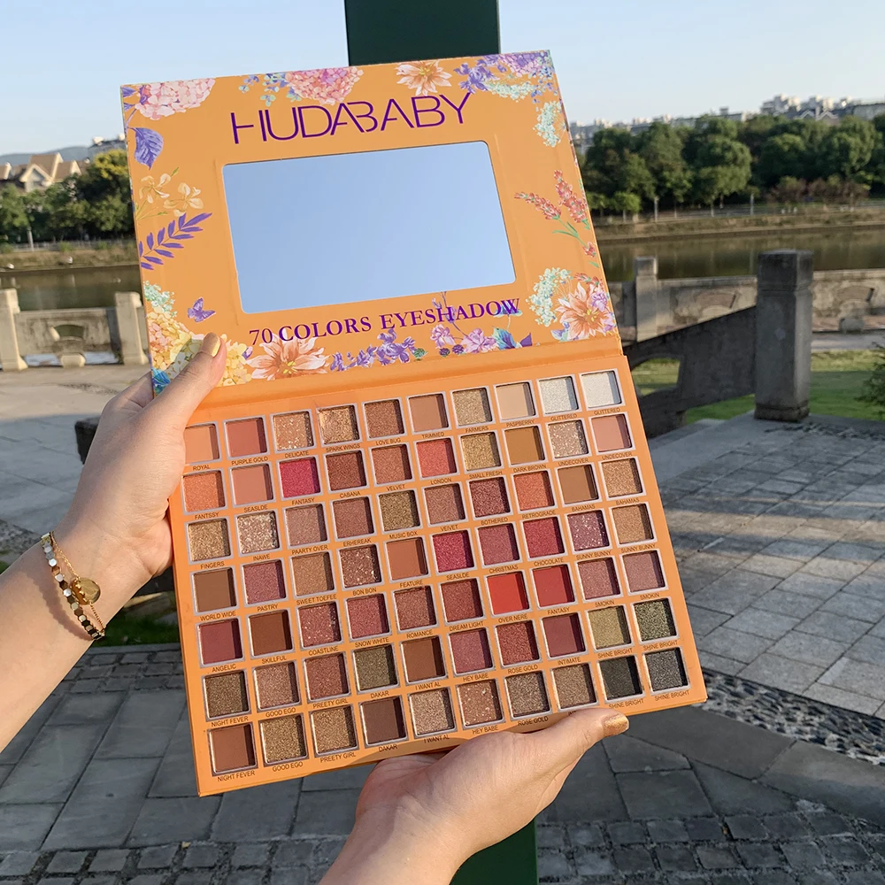 
Beautiful HUDABABY Best Formula 70 Colors Makeup Glitter Eyeshadow Palette with cheap price 