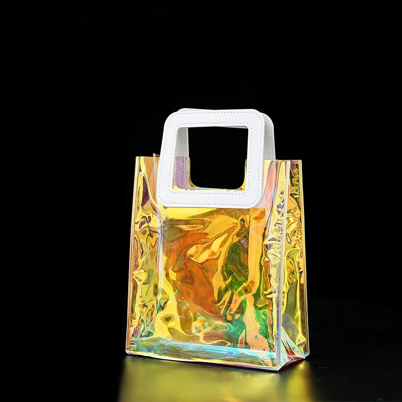 Factory direct sales PVC laser shooter bag logo fantasy internet celebrity transparent jelly handbag in stock