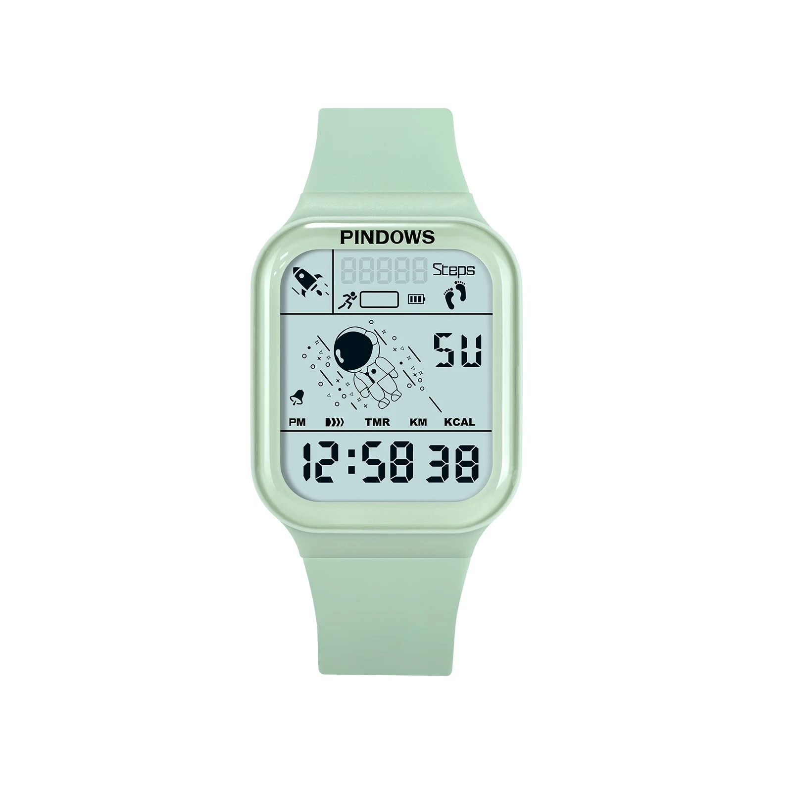 New arrival Digital Waterproof 30M Running Sports Pedometer Wrist Wholesale Popular Stainless Steel Square Stopwatch LED Watch