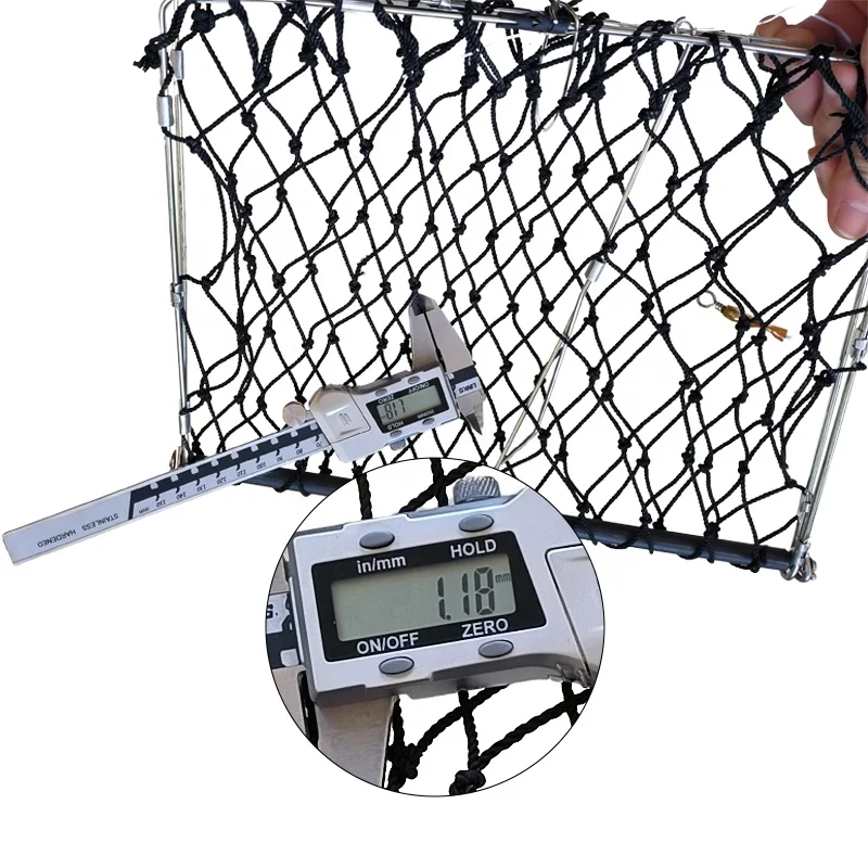 Portable Square Blue Folding Crab Trap lobster trap fishing accessories with Casting Rope Measuring Tool fishing tackle