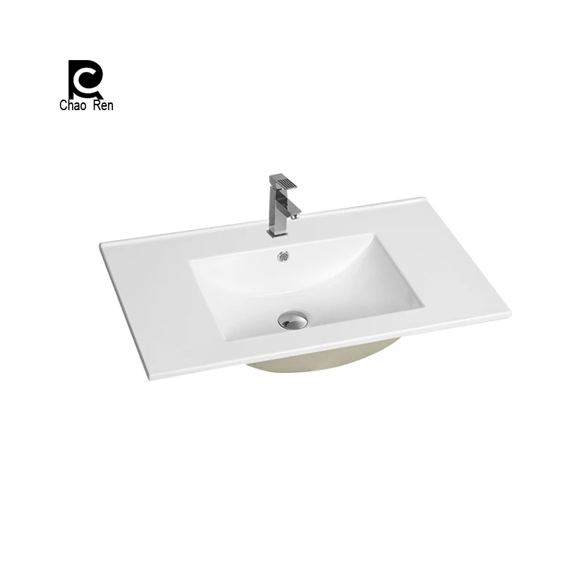 China supplier ceramic cabinet feather edged basin counter mounted