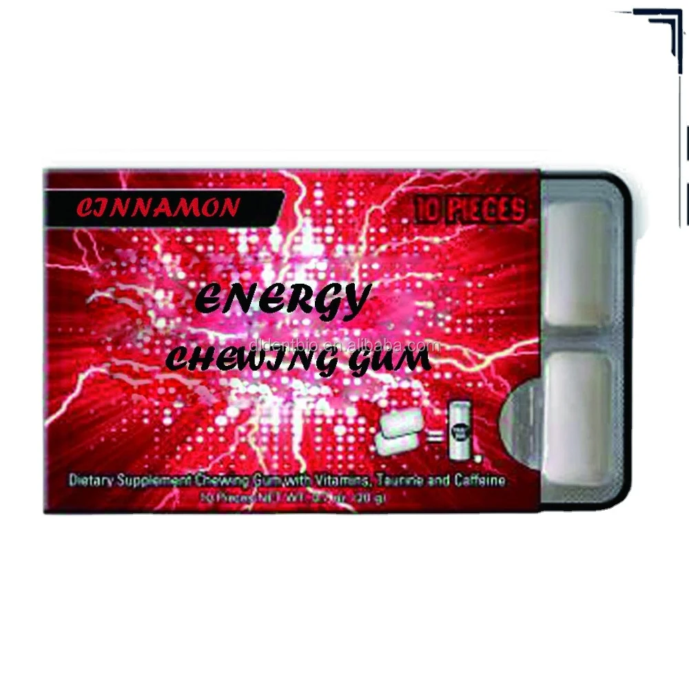 natural flavor caffeine chewing gum containing vitamins energy chewing gum