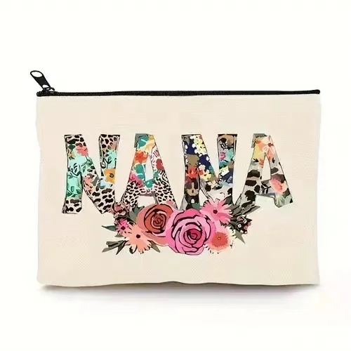 New fashion product big capacity multifunction capacity portable cotton linen pencil canvas bag canvas pen pouch for student