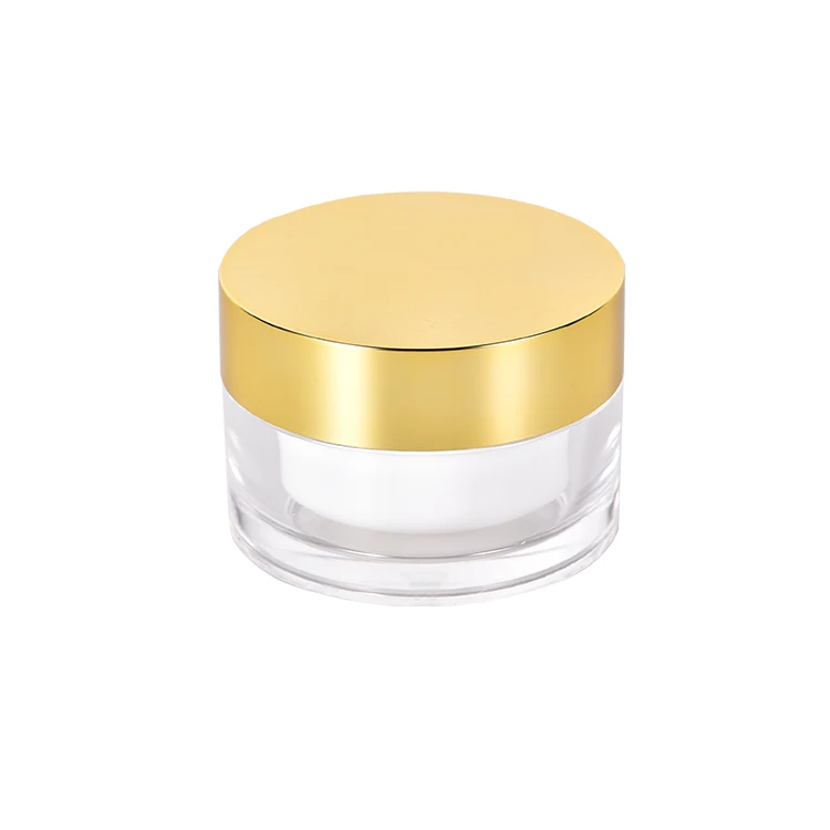 50g Acrylic Empty Face Cream Jar Double Wall Cosmetic Plastic Jars for Skin Care with Meital Lid