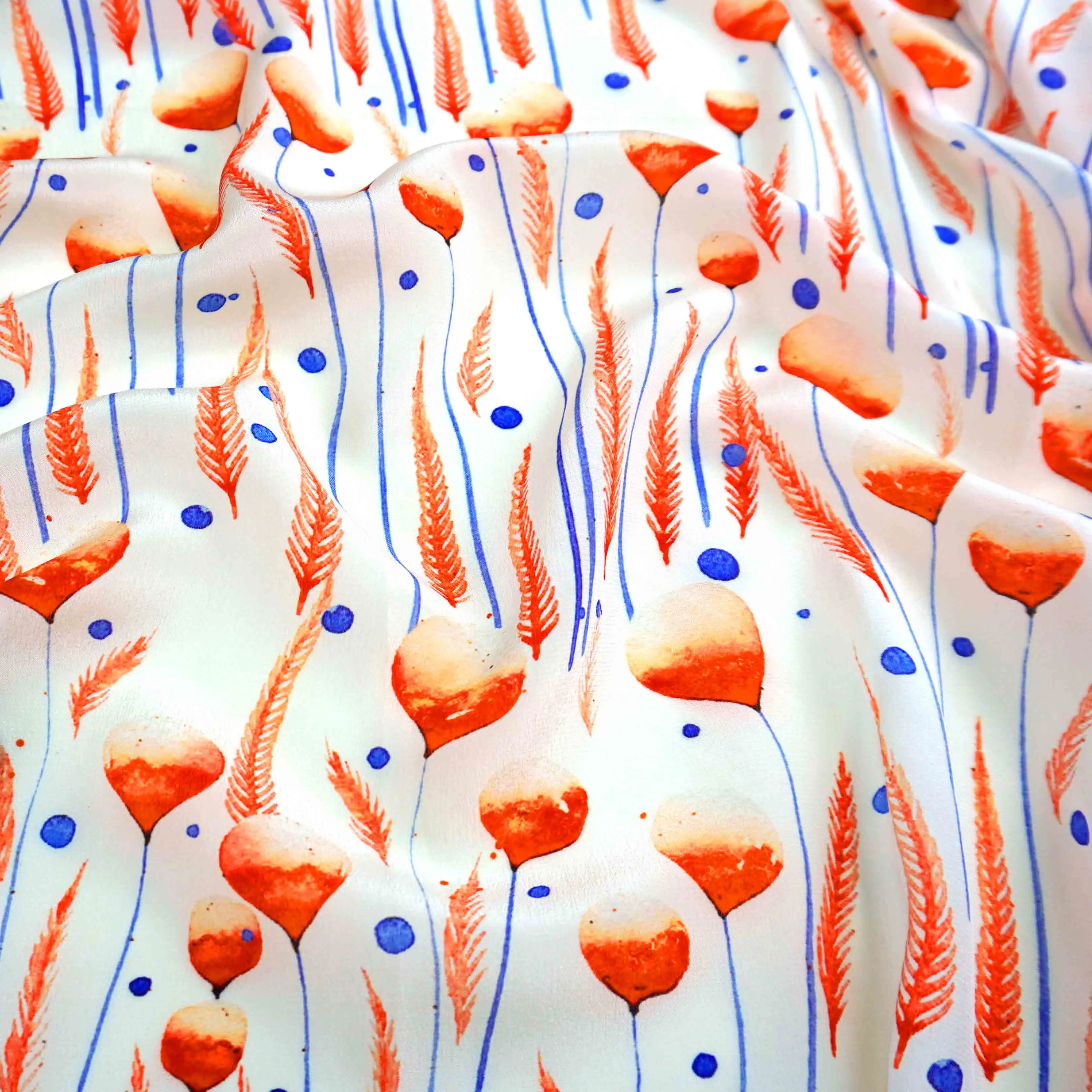 100% Natural Pure Silk Chiffon Fabric 100 Mulberry Satin Mulberrry Silk Fabric For Dresses Printed Ice Silk Organza Fabric