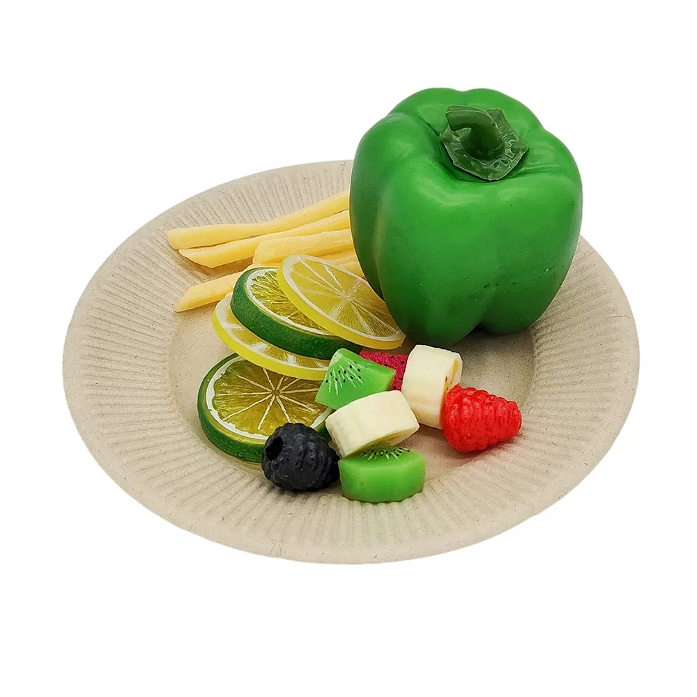 Tomato bagasse paper plate food safety disposable biodegradable paper plates compostable 7 inch heavy-duty plates