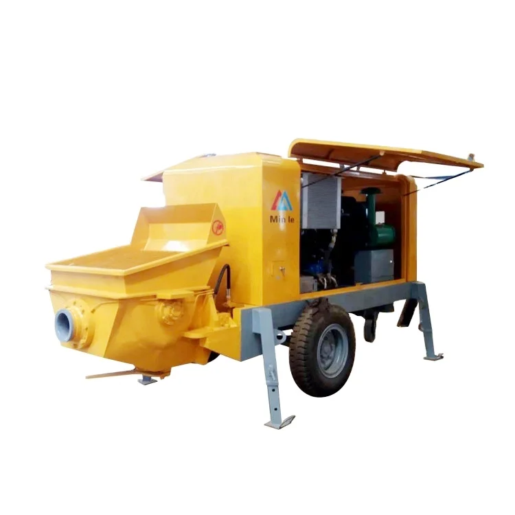 MINLE Factory Good Price 66/40m3/h Diesel High Effciency Trailer Mounted Concrete Pump For Building