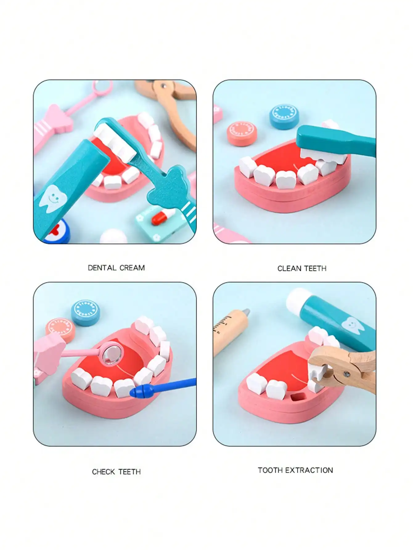 Wooden Role Play Game Doctors Kit Play Set Children Simulation Pretend Toys For kids