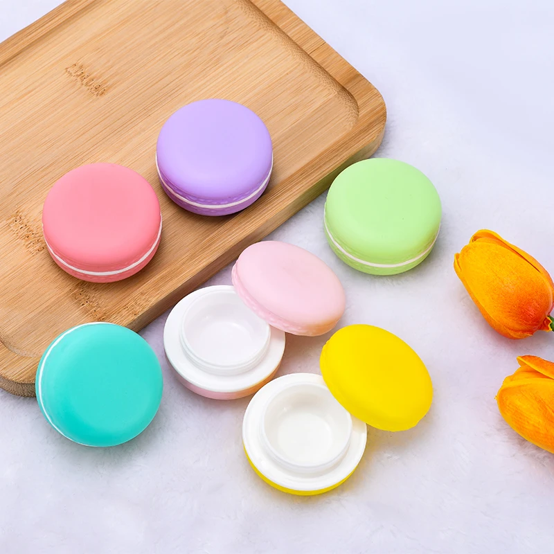 Colorful Empty 5g 10g Macaron Shape Cosmetic PP Jar Plastic Macaron Shaped Lip Balm Jar