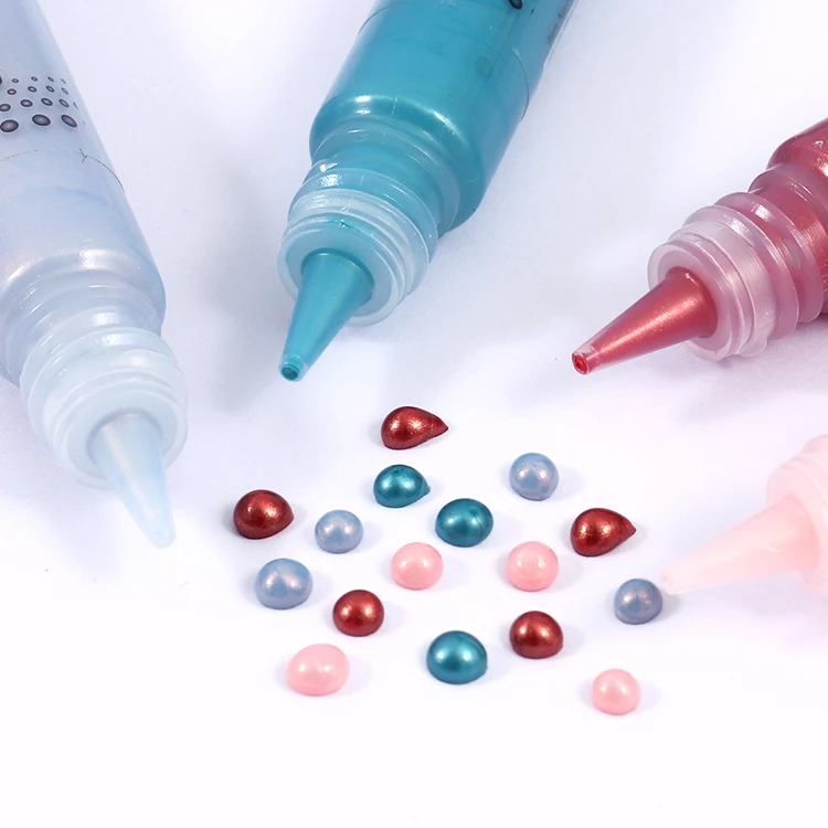 Foska New Item 20ml Four Color Kids Safe 3D Pearl Pen for Any Surface Non-toxic 3D Pearl Pen for Craft Drawing Paint