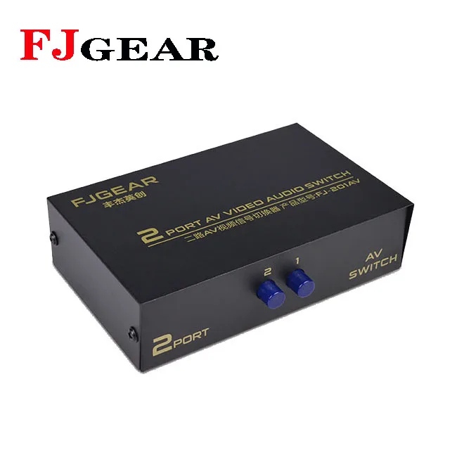 FJGEAR hot  selling,factory price and  high quality Av adapter Switcher 2 in 1 out RCA Av switch