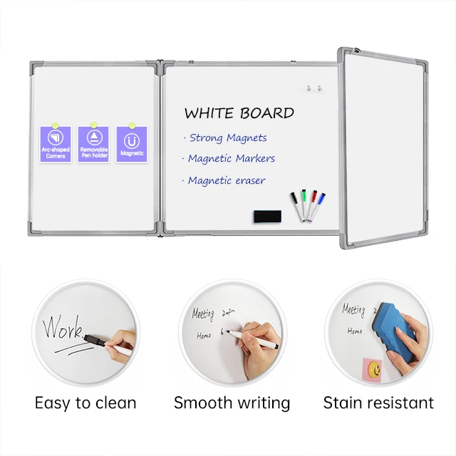 Wall Mounted Dry Erase Board Folding Chalkboard For Office School