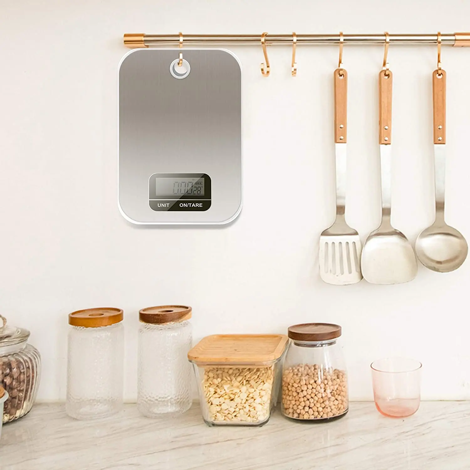 Kitchen Scales Stainless Steel 201 Digital Food Weighing Scale Hanging Function Capacity  5 kg/ 1 g for Bakery