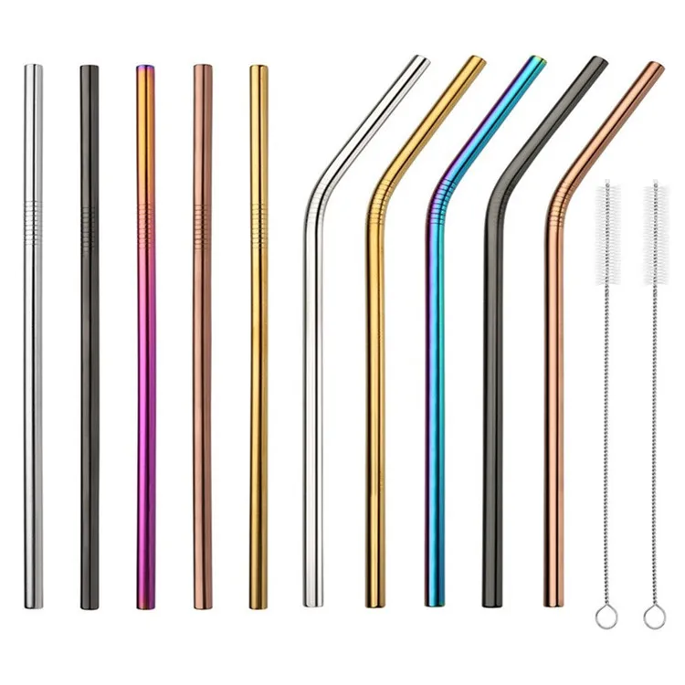 
Custom Hot Sale 120mm 125mm 140mm 160mm 5inch 6.3inch Short Bar Cocktail 304 Metal Stainless Steel Drinking Straws With Logo 
