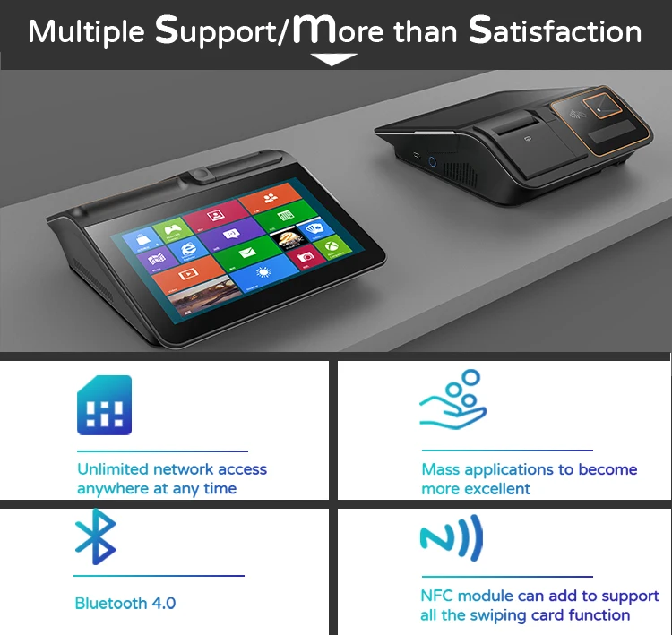 11.6 Inch Touch Window Pos Barcode Scanner Desktop All in One Cash Register Terminal POS Machine With Thermal Printer Card