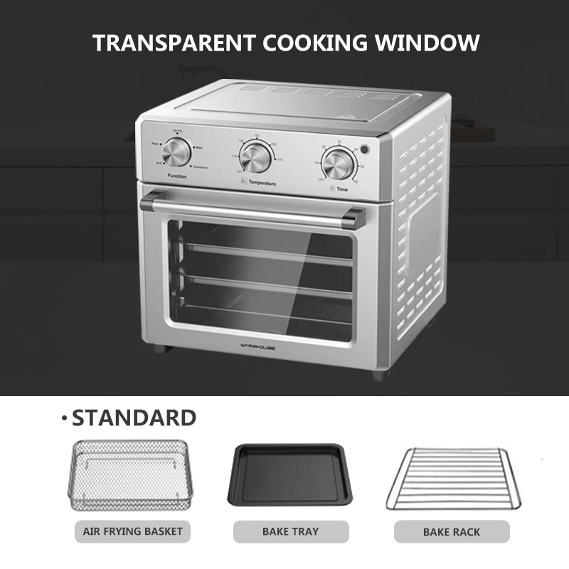  Warmhouse 26L антипригарный кухонный тостер из нержавеющей стали поверхностный конвекционный духовки для хлеба с окном