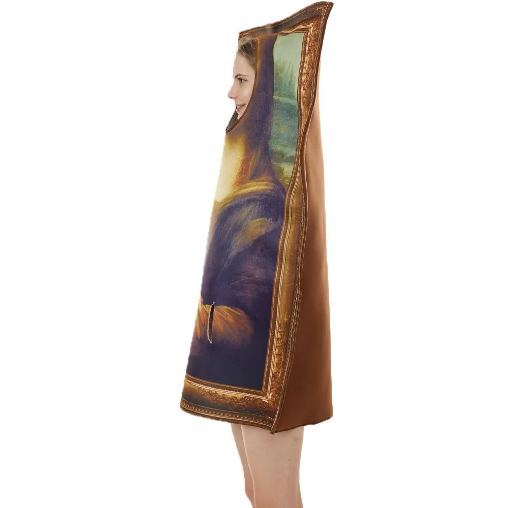 Halloween carnival cosplay costume clothes Spoof Mural Costumes Performance Mona Lisa Painting Cosplay Costumes