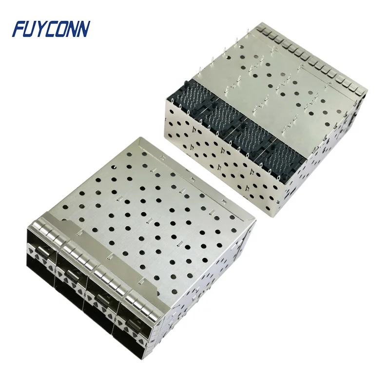 Small Form-factor Pluggable Plus SFP+ Connector, Matrix Configuration 2*4 Port Press-Fit 8 Ports 160pin SFP+ connector w/ Light