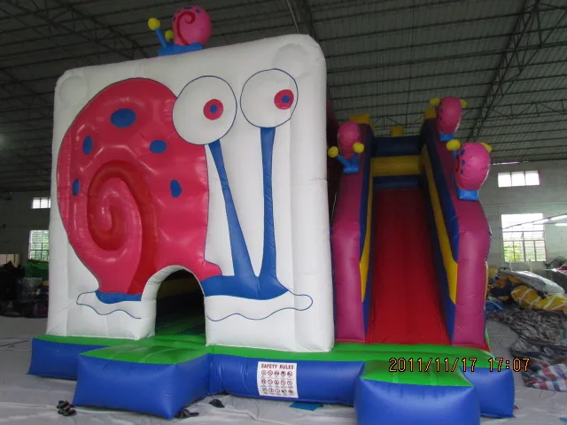 Large customized SpongeBob design inflatable castle slid bouncer jump castle with air for kids play park