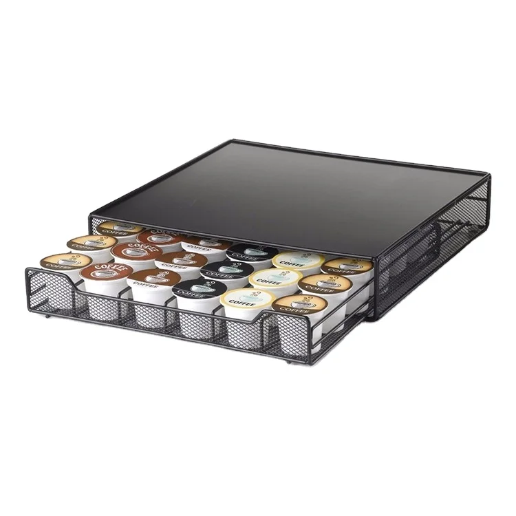 (Single-Deck) Coffee K-cup Capsules Storage Drawer/Coffee Pods Storage Holder/Household Tea Pods Display Rack