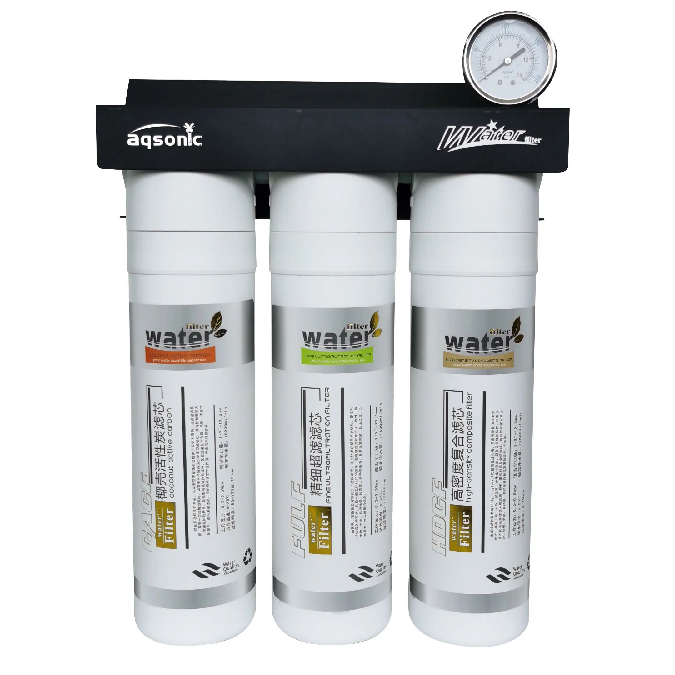 10-Inch Three-Stage UF Reverse Osmosis Purifier Large Flow for Households and Hotels Bayonet Type Barrel Less Design