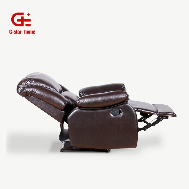 Modern Style Single Seat Recliner Sofa Chair Furniture Black PU Leather Manual Couch Living Room Sofa Set Furniture