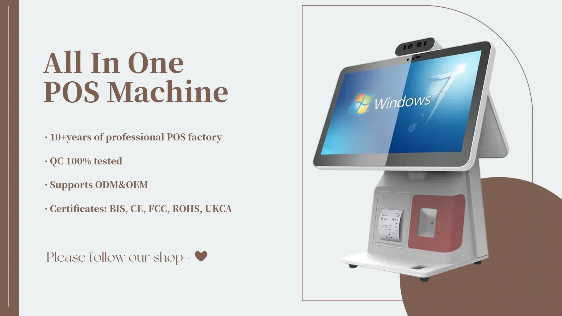 Cash Registerestaurant Ordering Countertop Touchscreen All In One Pos System Machine For Lottery With Built In Printer