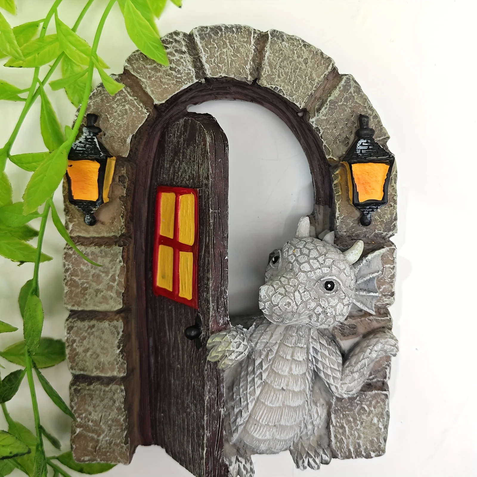 Fengzhi Factory Little Dragon Open Door Garden Decorations Cute Resin Craft Statues Modern Style Sculpture