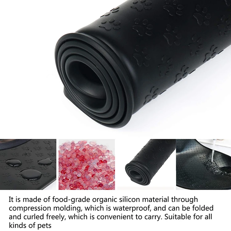 Customized Size Portable Cushion Waterproof Non Slip Dog Food Feeding Silicone Pet Bowl