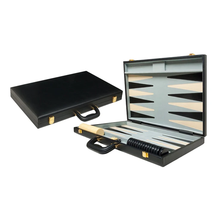 Классический набор черных кожаных шашек Backgammon на заказ