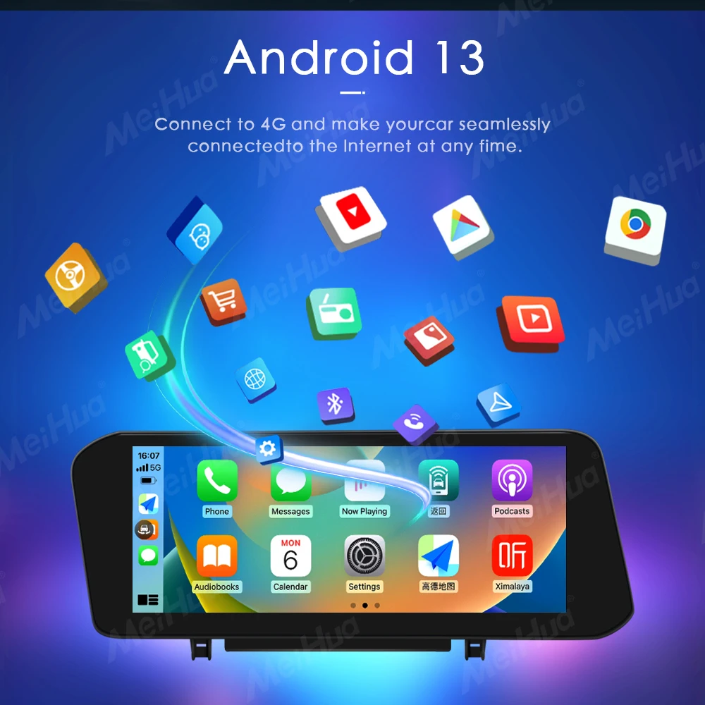 Meihua 7862 автомобильный DVD-плеер Wi-Fi 3D UI Android13 2 7 ГГц автомобильное стерео головное устройство GPS навигация Android система 5G универсальная поддержка