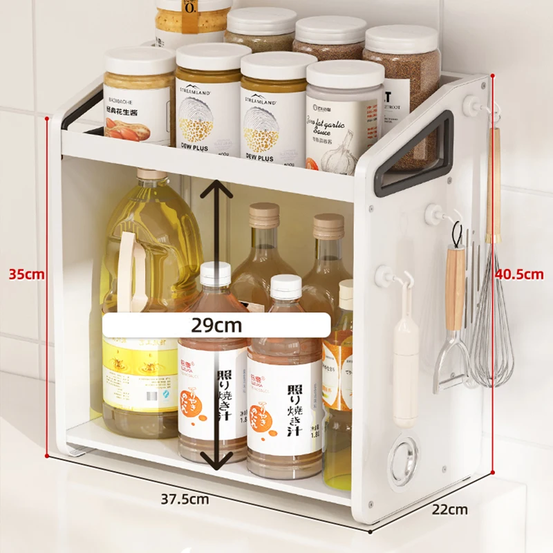 portable wooden spices for kitchen black cabinet countertop storage spoon rack standing seasoning organize space saving