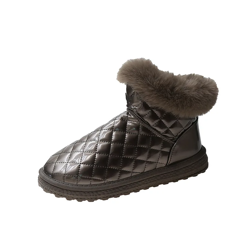 Hellosports/Зимние ботильоны с подкладкой из искусственного меха; Зимние ботинки; Оптовая цена; Блестящие зимние ботинки для