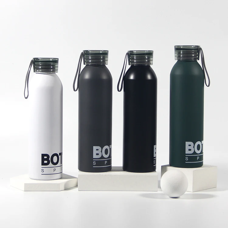 Customized Logo Reusable Gym Outdoor Camping Cycling Metal Sports Drinking Flask 650ML Aluminum Water Bottle