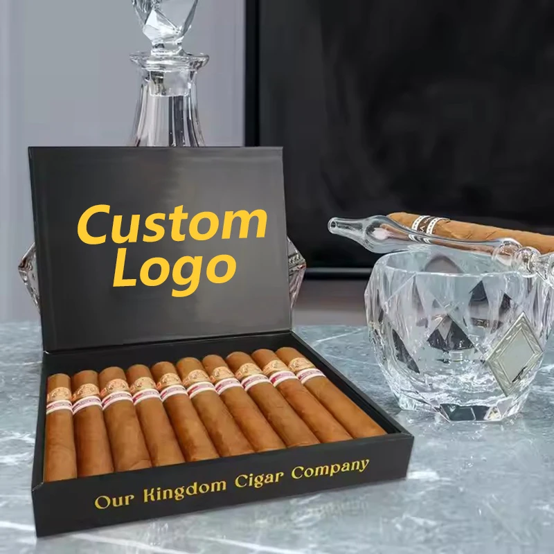 Wholesale Custom Empty Mini Small Hard Paper Black Cardboard Cigar Box China For Cigars Tobacco Packaging Boxes