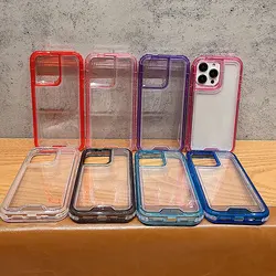 Clear Transparent Heavy Duty Phone Case For Redmi 13C  Note 11s 12 Pro 12s 4G colorful Combo Shockproof Back Cover