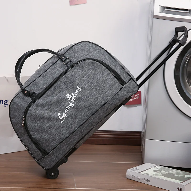2024 Wholesale Large-capacity Trolley Travel Bag Custom L ogo Portable Bag Travel  Handbag Foldable Tote Bag