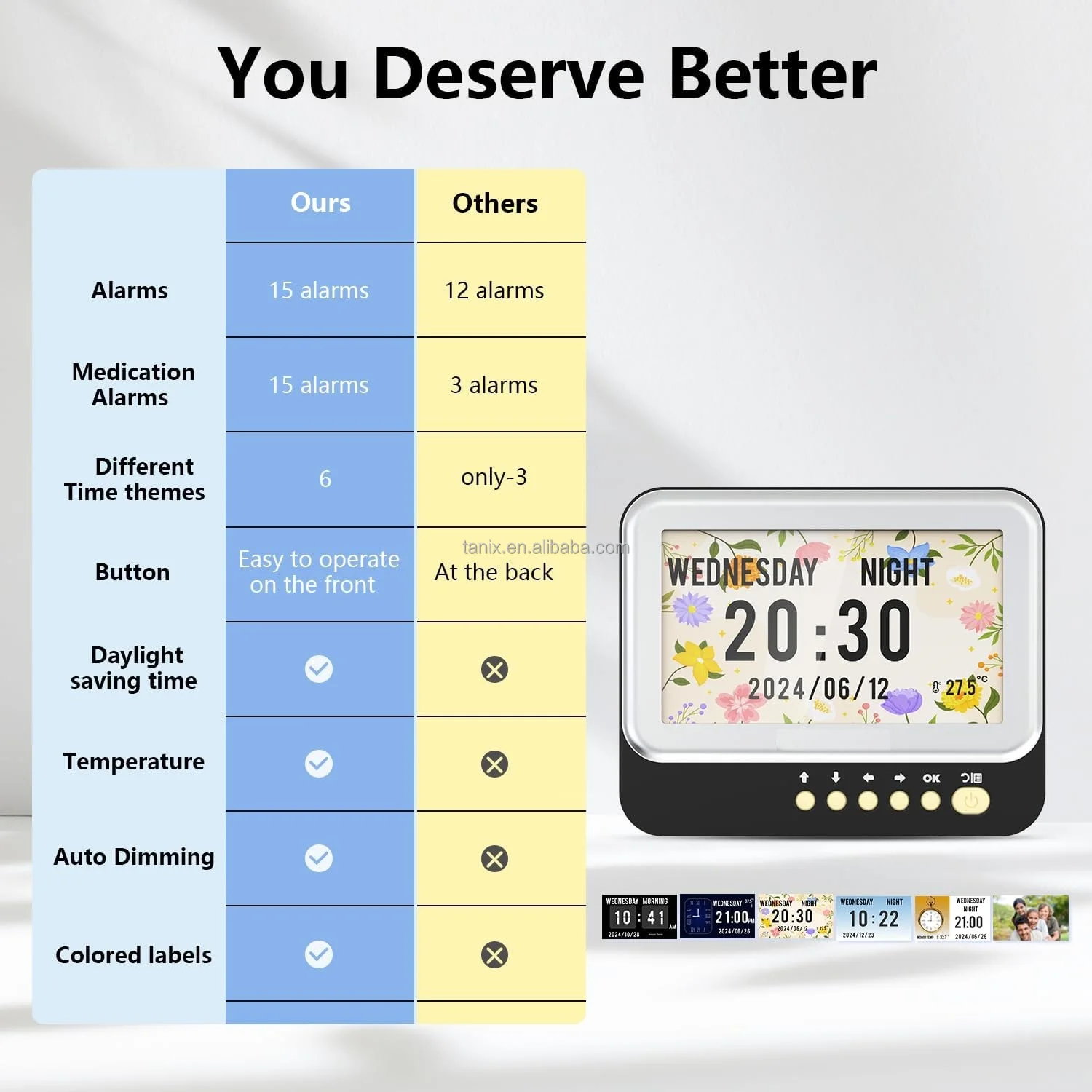 Wholesale 7 Inch Led Digital Photo Display Electronic Picture Play Video Frame LCD Frame Calendar Table Clocks