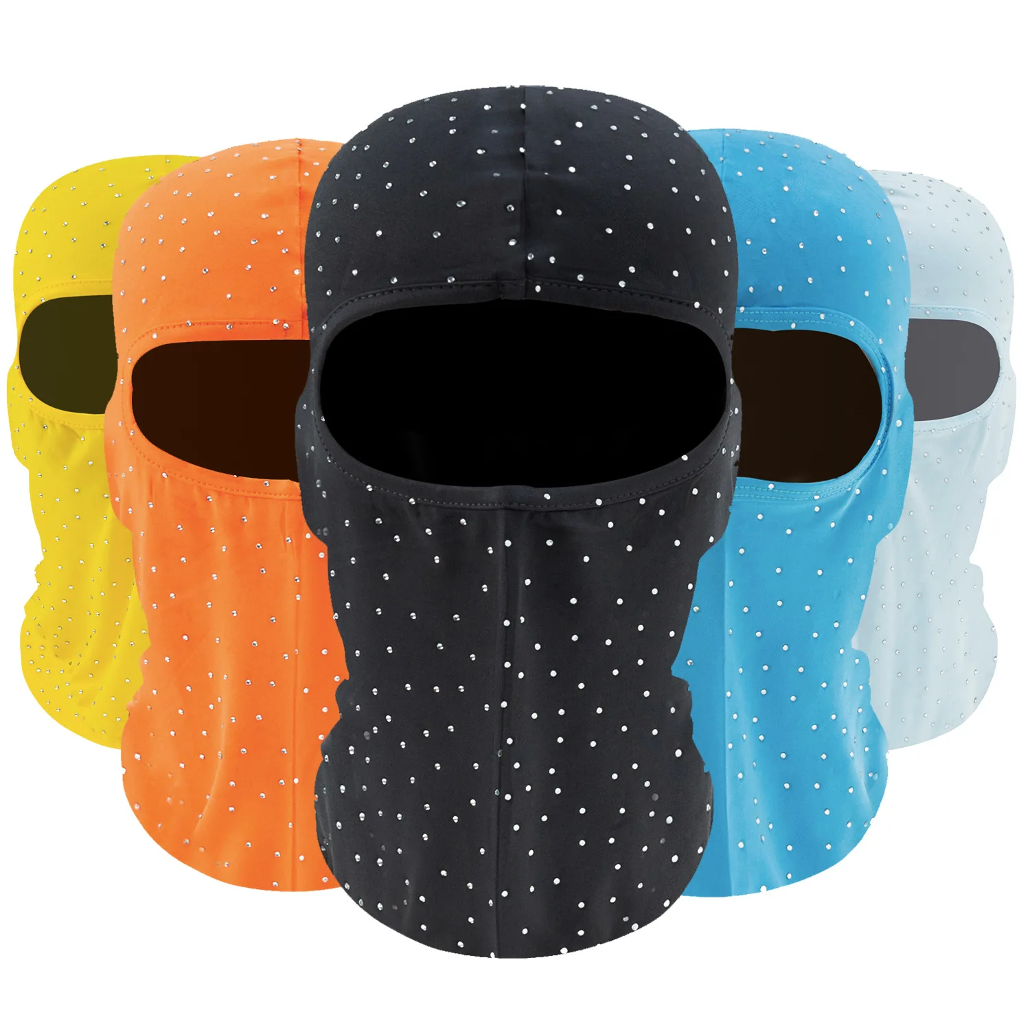 Wholesale One Hole Balaclava Face Mask for Men Women Glitter Rhinestones Cycling Mask for motorcycle Biking