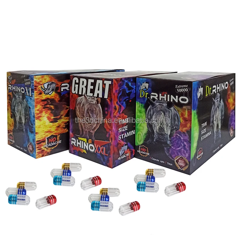 hot sale Rhino GREAT XL 3d Effect Sex Male Enhancement Rhino Pills Cards Packaging Box