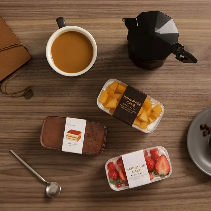 Hot sale disposable customized hard plastic container any color dessert cup plastic cake box