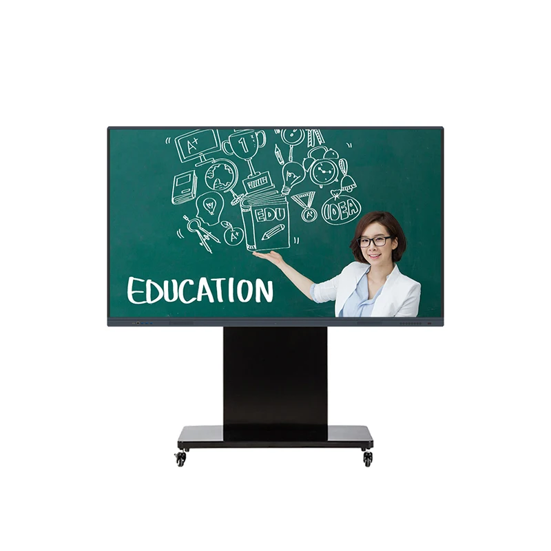 LONTON 65 Inch Finger Touch Screen Interactive Whiteboard Monitor for Classroom Education Teacher Use Black