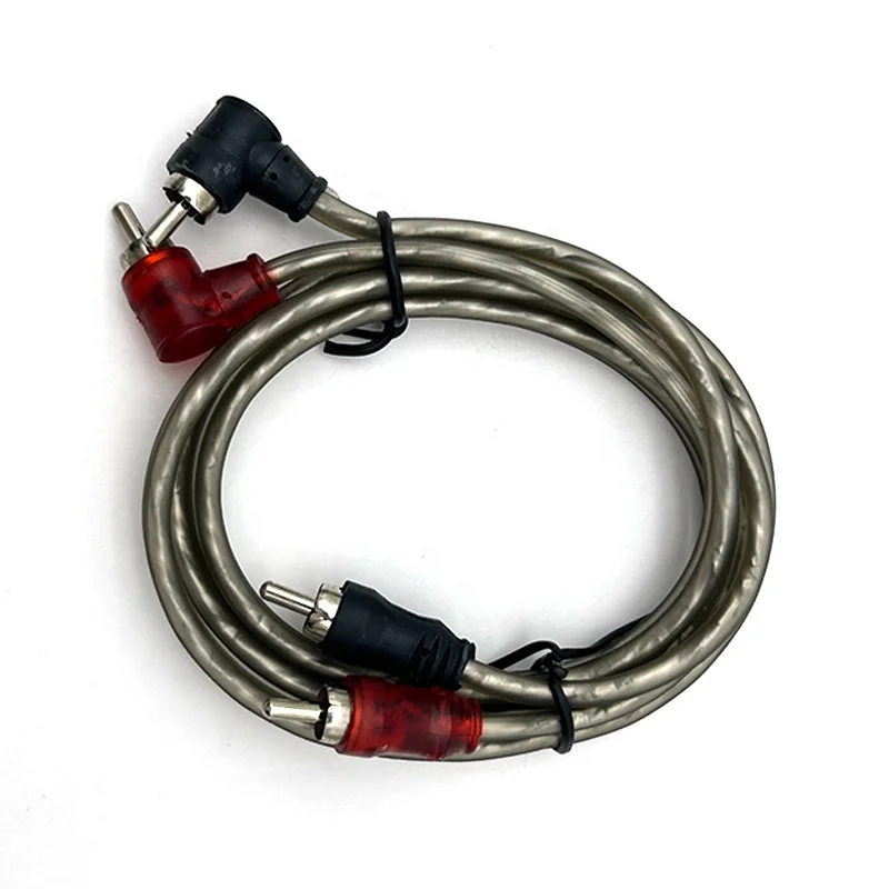 Copper car audio 2 rca to 2 rca cable  car stereo audio cable 1m 2 channel car rca cable
