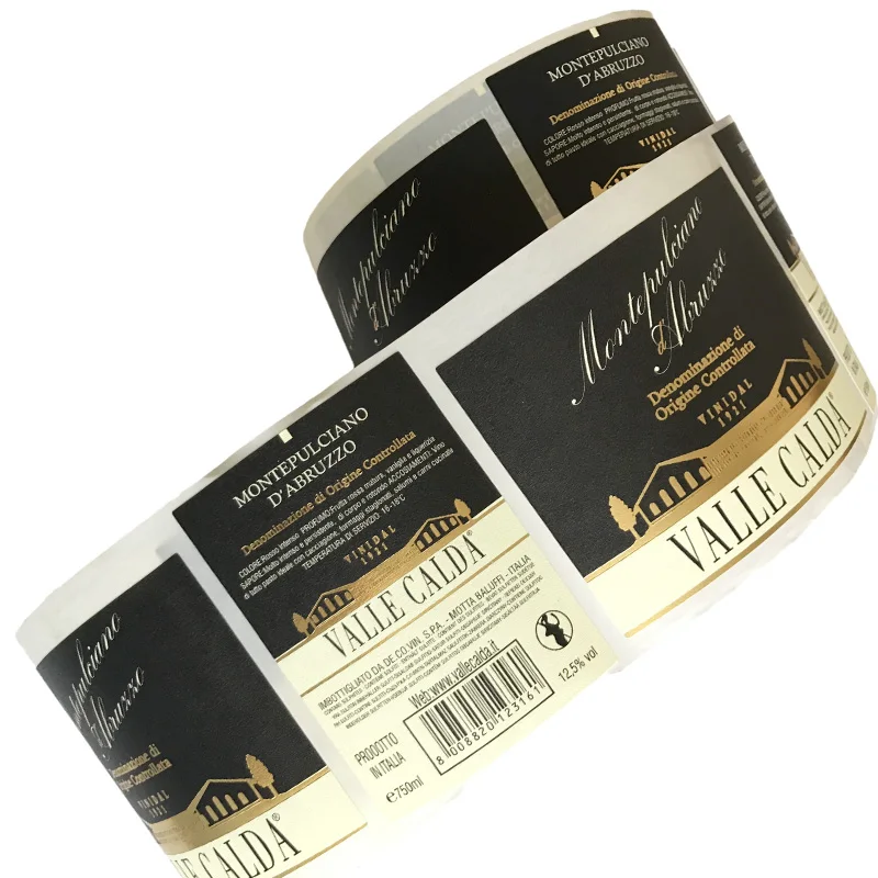 wine label custom private label red wine beer beverage waterproof self-adhesive wine bottle label
