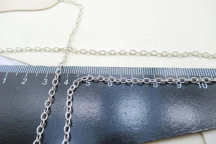 Wholesale hight quality S925 silver ribbed cable chain for DIY necklace accessory