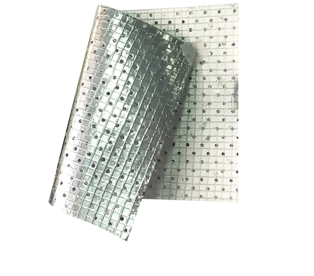 Perforated double sided Aluminum foil mesh reinforced composite PE as a veneer for sandwich panel insulation material