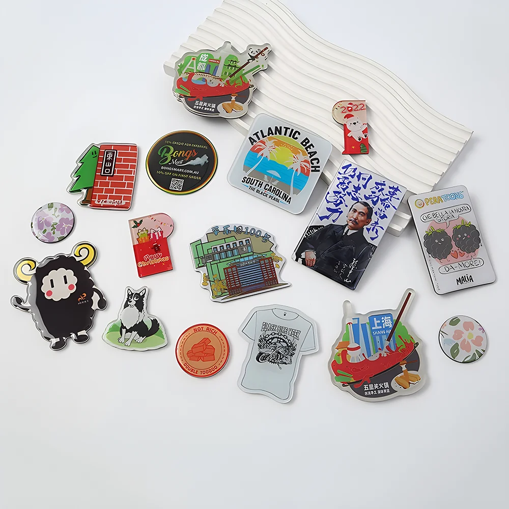 Custom made acrylic fridge magnet printed make your own design fridge magnet acrylic epoxy resin clear creative fridge magnet