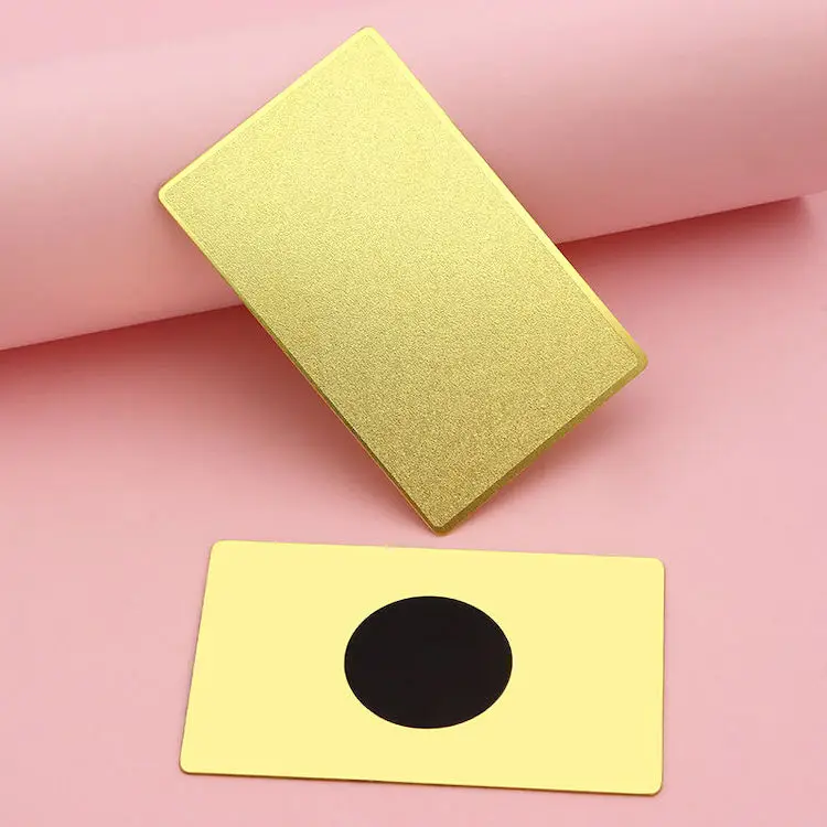 Custom High Quality Metal NFC Business Cards Blank Brushed Gold Brass Sublimation Metal NFC Card